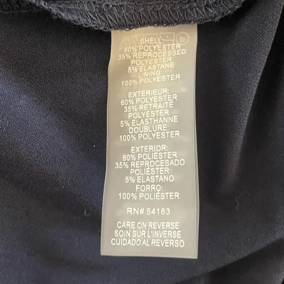 NWT Tommy Hilfiger Dress Sz 6 Collared TwistFront Midi Formal Black Navy Stretch - Picture 5 of 9